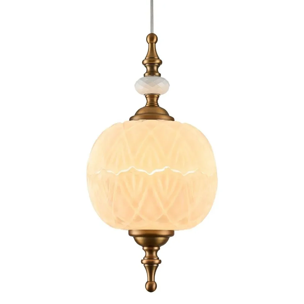 Modern White Glass Pendant Light (6.3